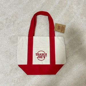 trader joe’s mini tote bag red